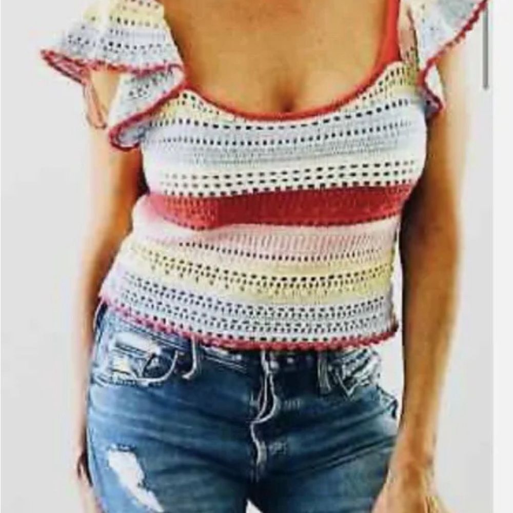 Sincerely Jules Crocheted Crop Top Women’s Size XS Mermaidcore Festival